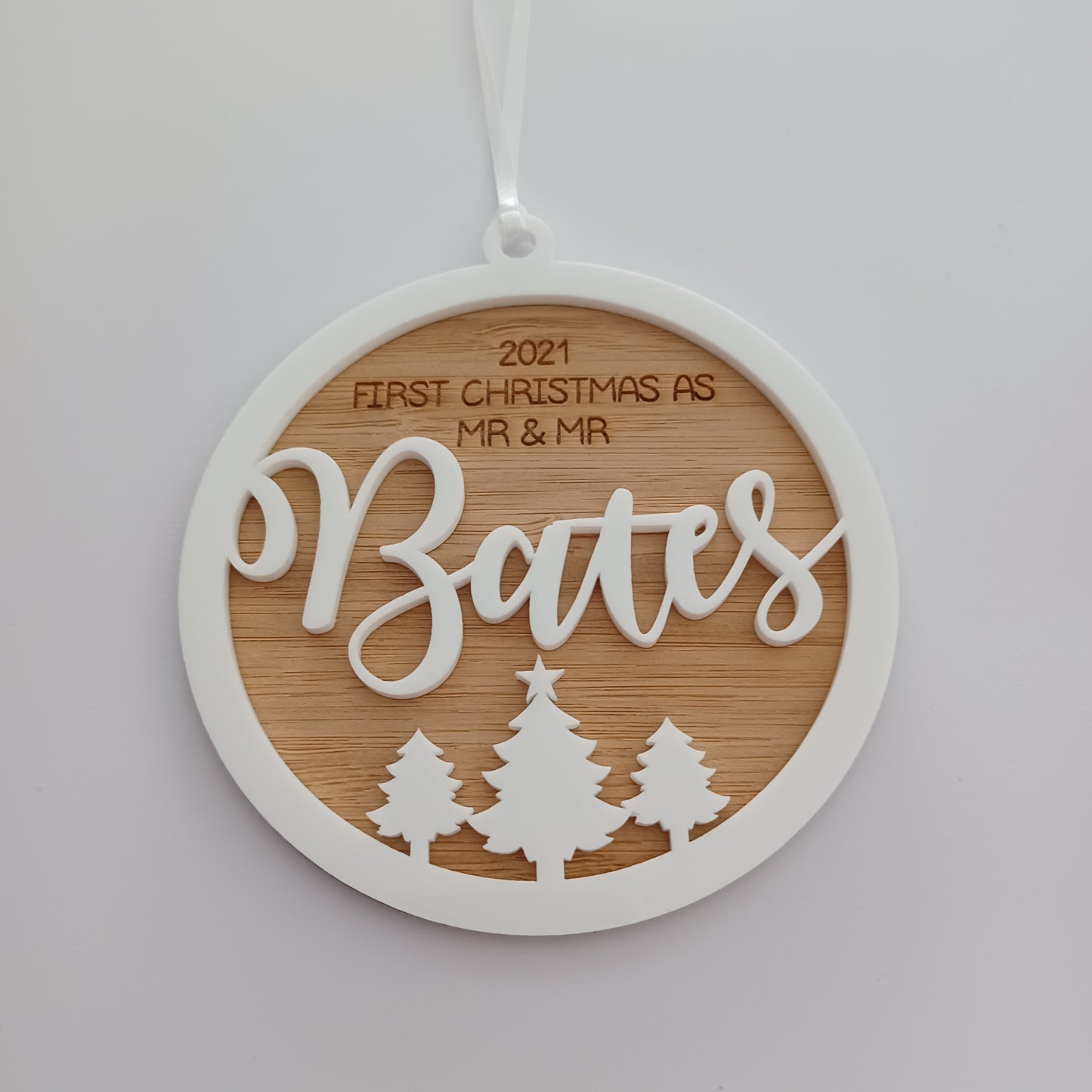 Personalised First Christmas as Mr&Mrs, Mrs&Mrs and Mr&Mr Christmas Ornament