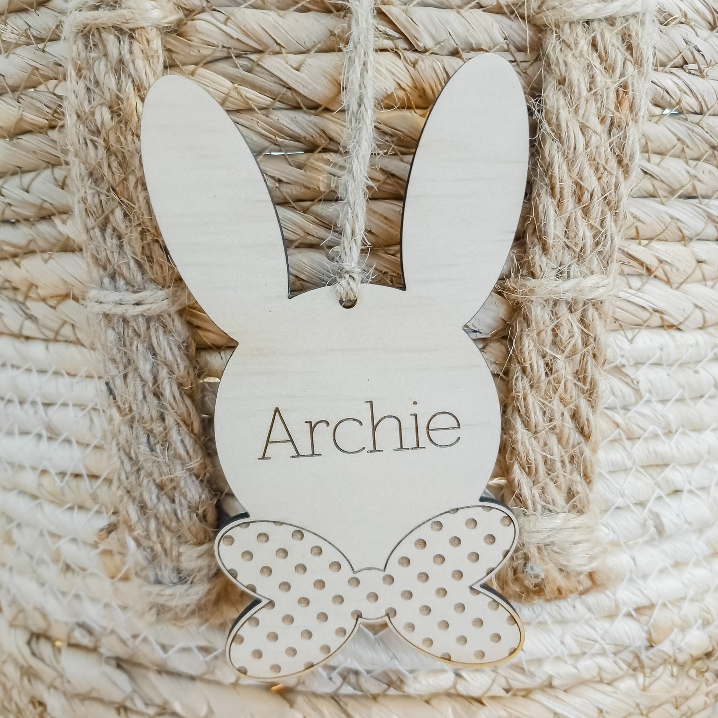 Personalised Bunny Easter Basket Tag