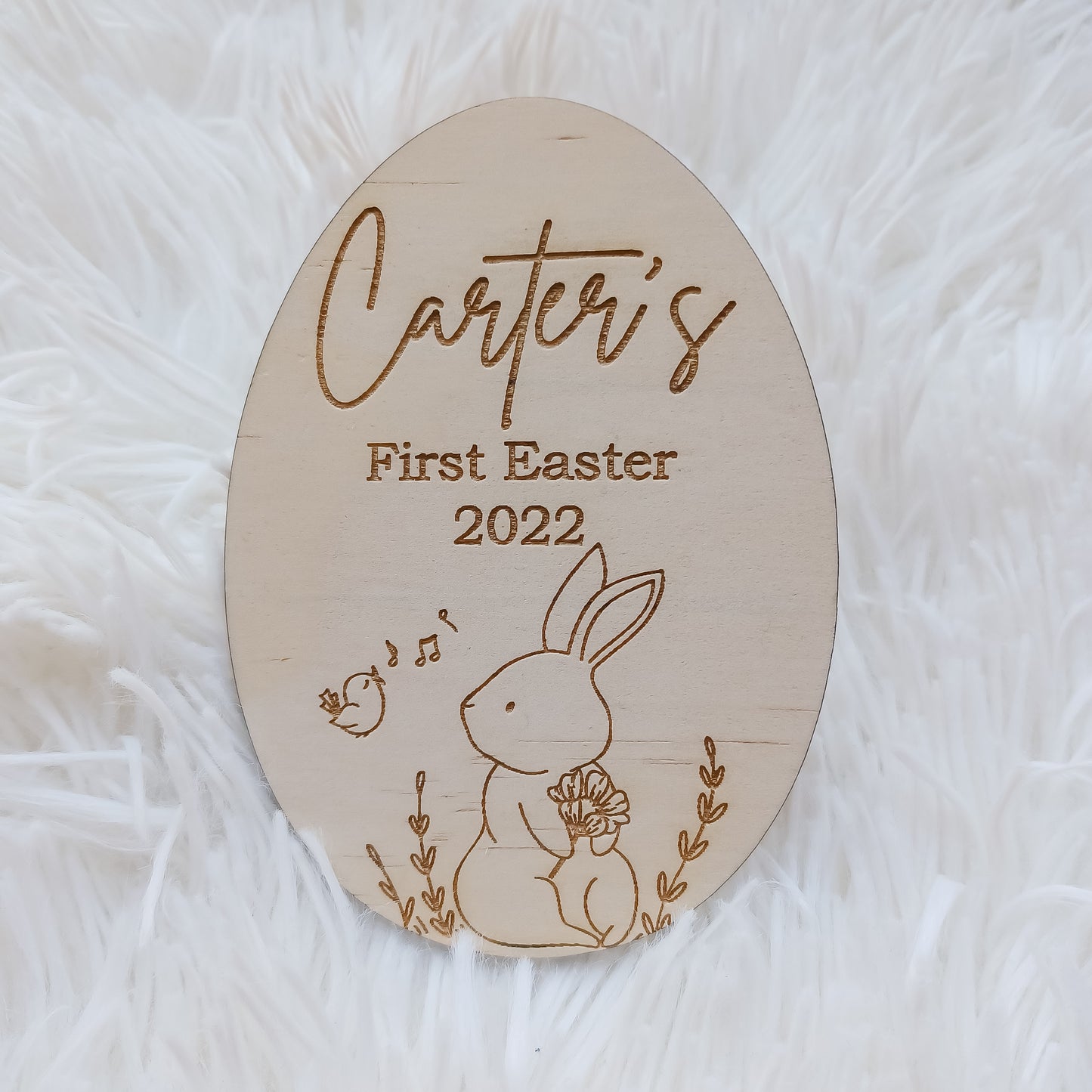 Personalised My First Easter Small Photo Plaque (New Size)