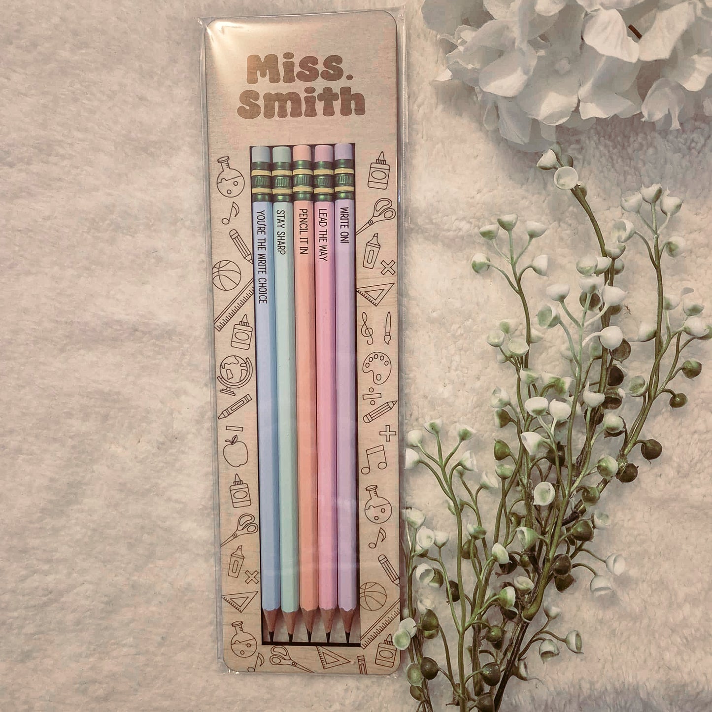 Personalised Teacher Pencil Set