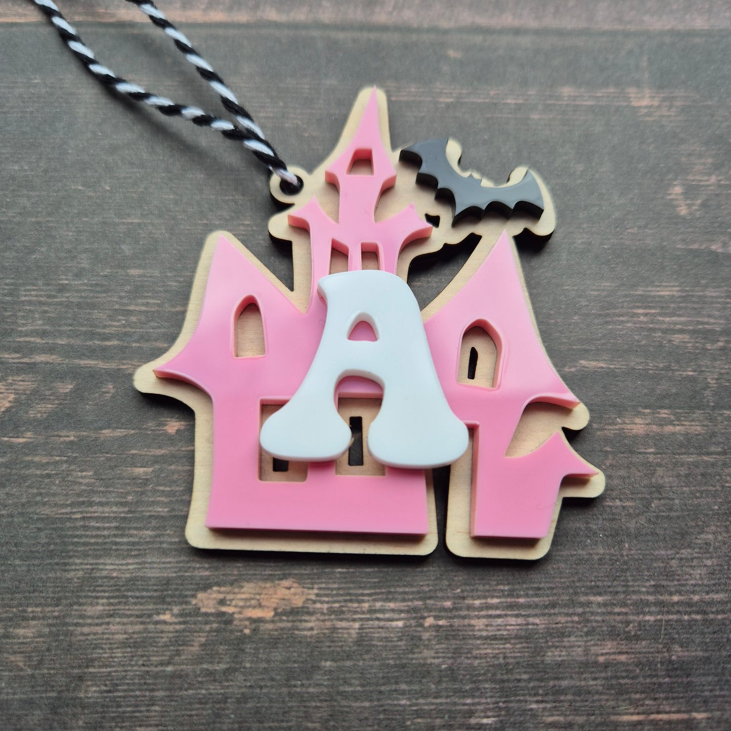 Halloween Haunted House Initial Tag