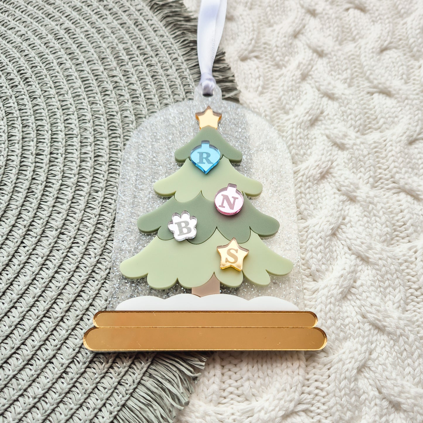 Snow Globe Christmas Tree Family Ornament