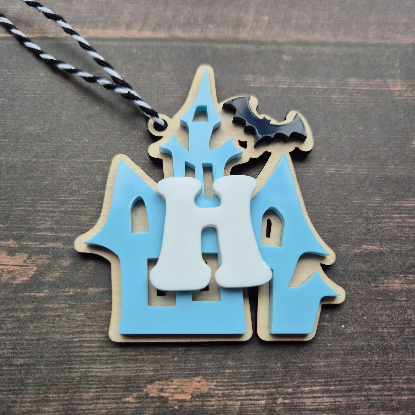 Halloween Haunted House Initial Tag