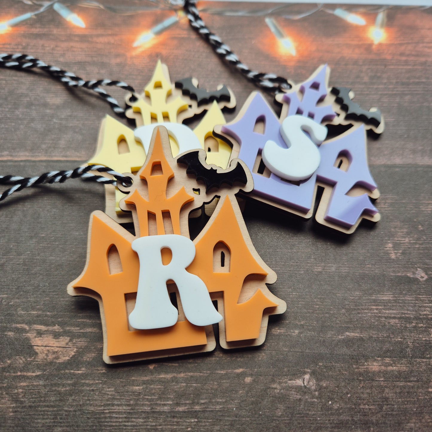 Halloween Haunted House Initial Tag