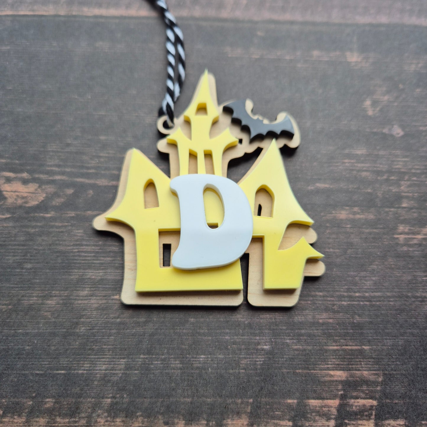 Halloween Haunted House Initial Tag