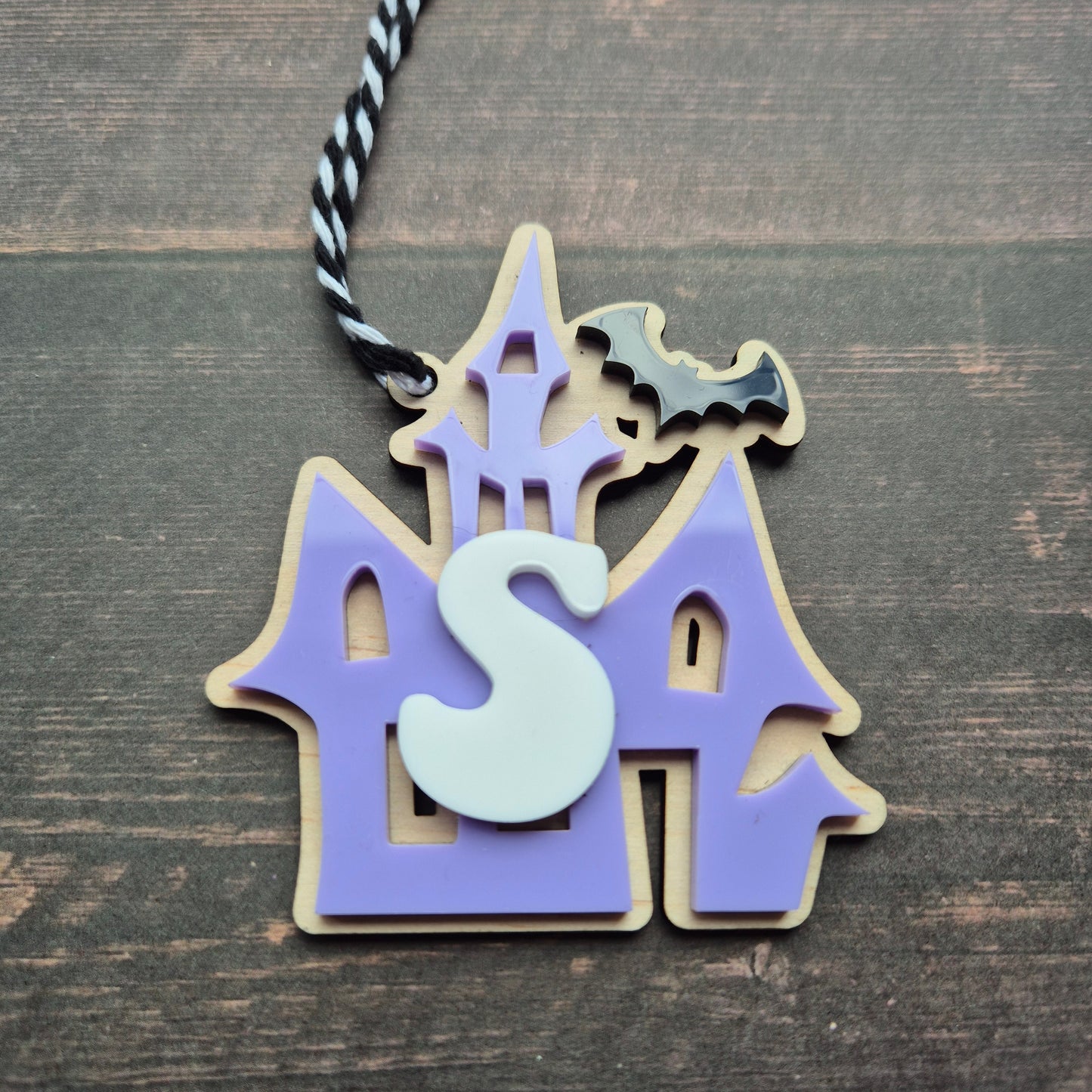 Halloween Haunted House Initial Tag