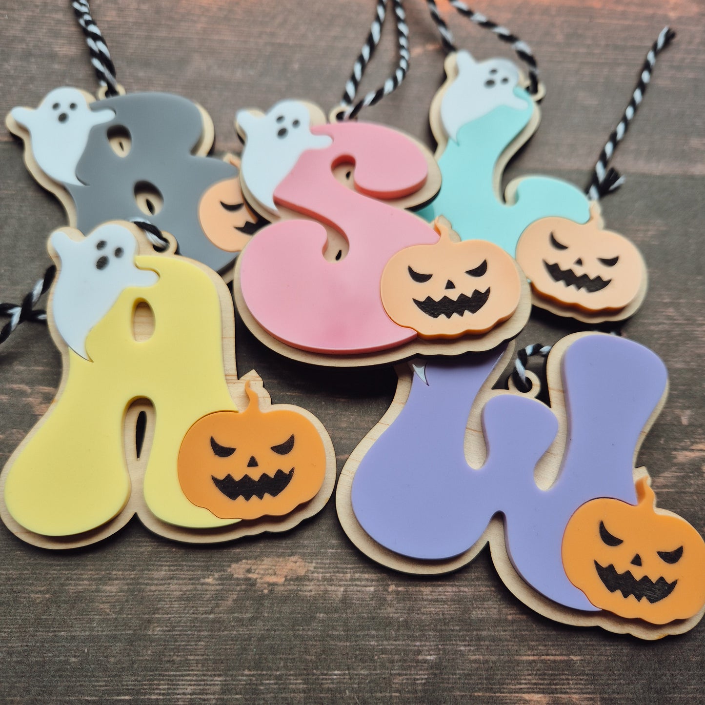Retro Halloween Letter Tags