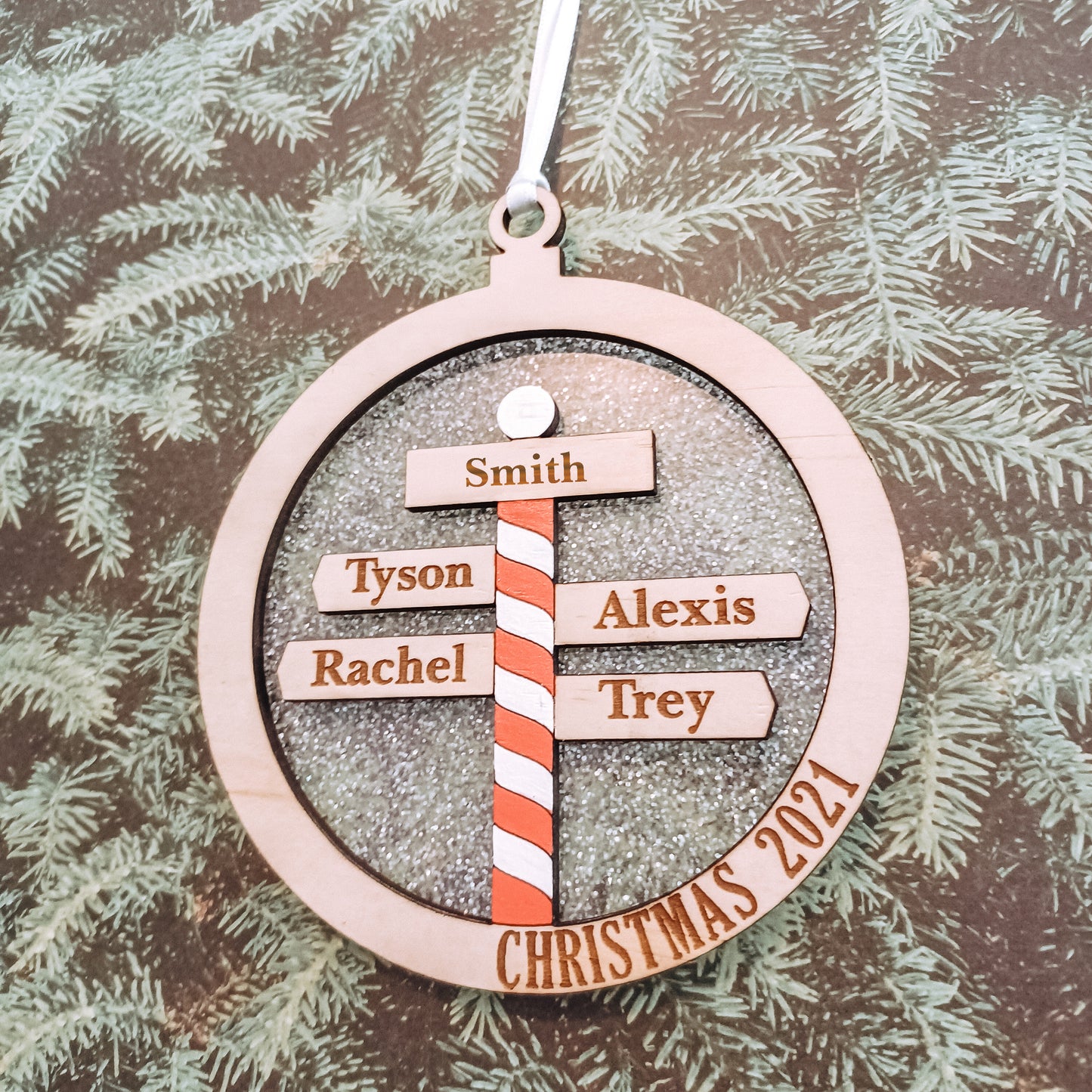 Personalised North Pole Family Christmas Ornament