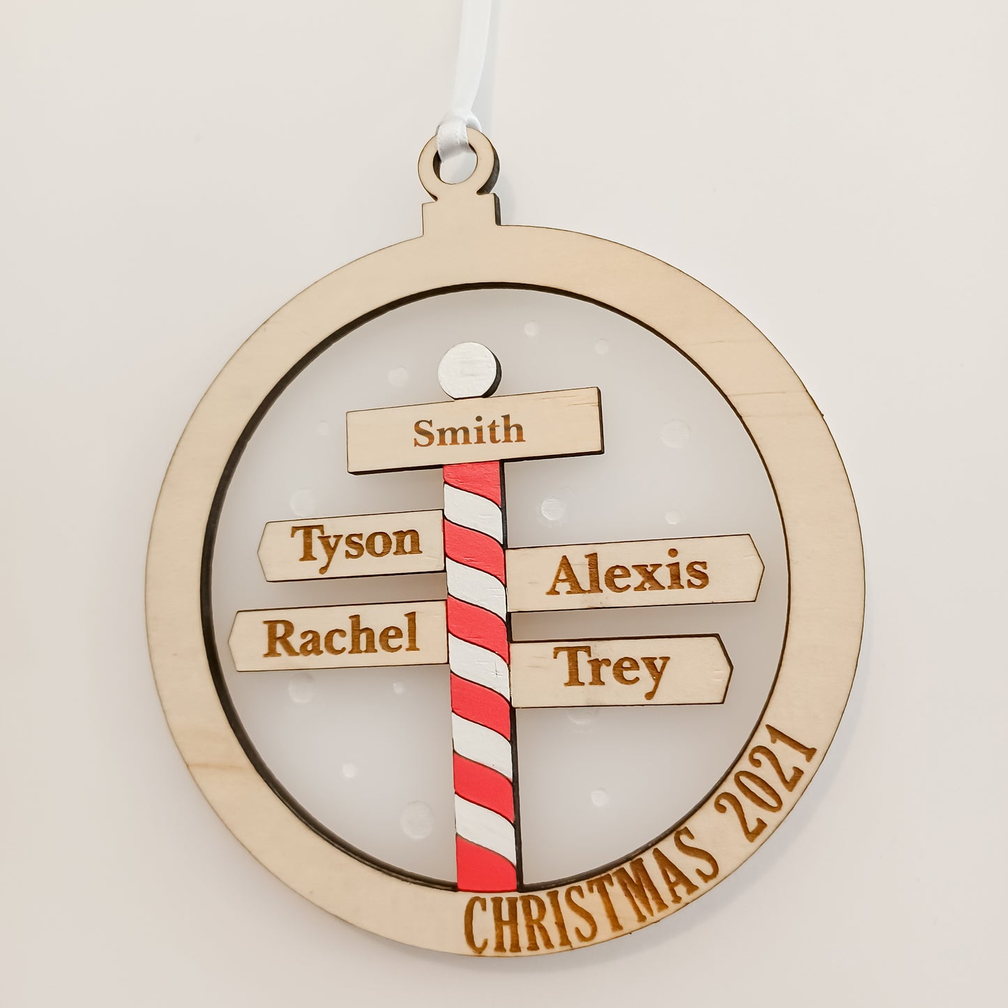 Personalised North Pole Family Christmas Ornament