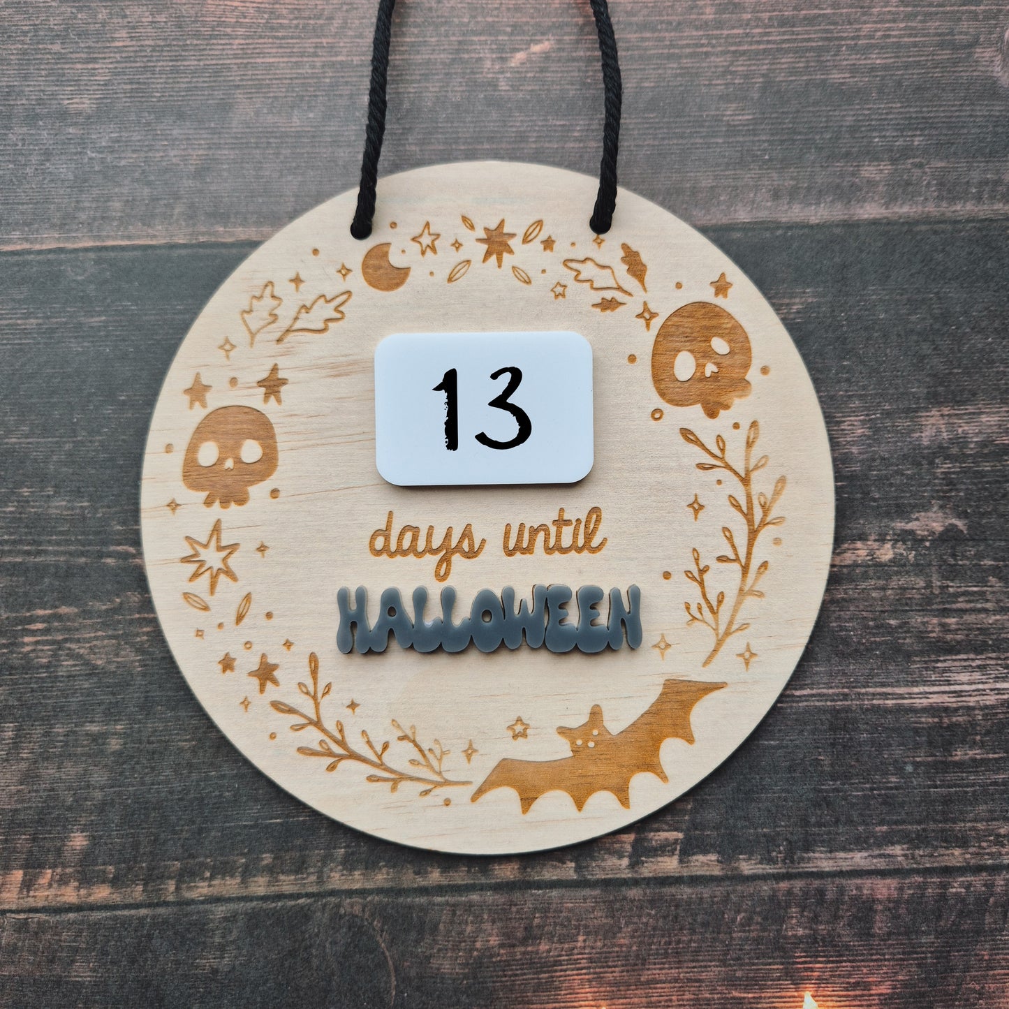 Halloween Countdown Sign Round