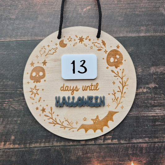 Halloween Countdown Sign Round