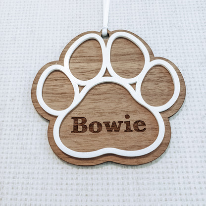 Paw Print Christmas Ornament