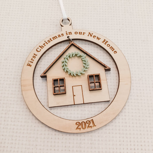 New House Round Christmas Ornament