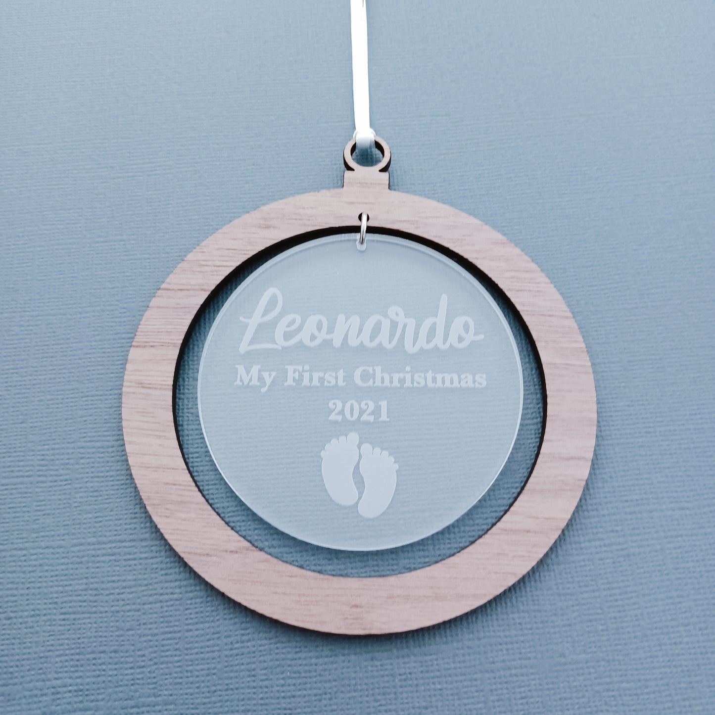 Personalised Baby's First Christmas Footprint Ornament