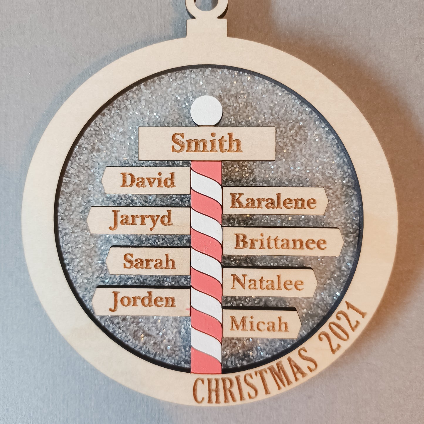 Personalised North Pole Family Christmas Ornament