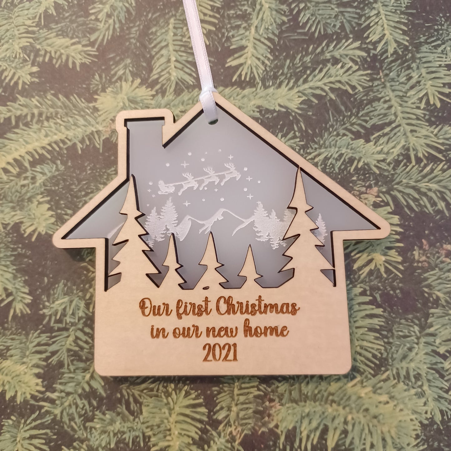 New House Winter Scene Christmas Ornament