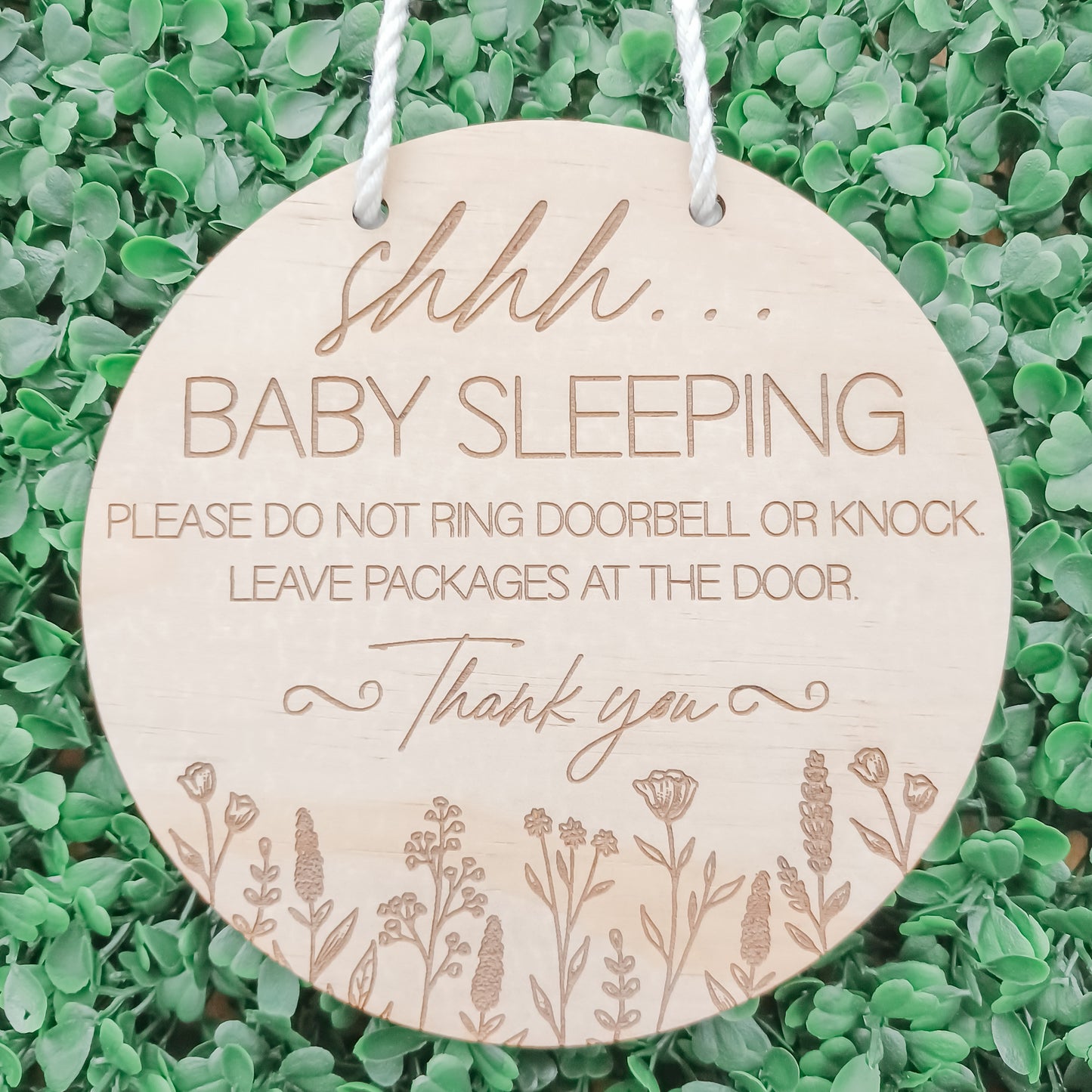 Shhh... Baby Sleeping Round Sign