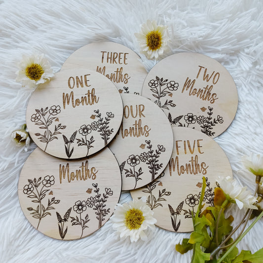 Wild Flowers and Bees Month Milestone Cards