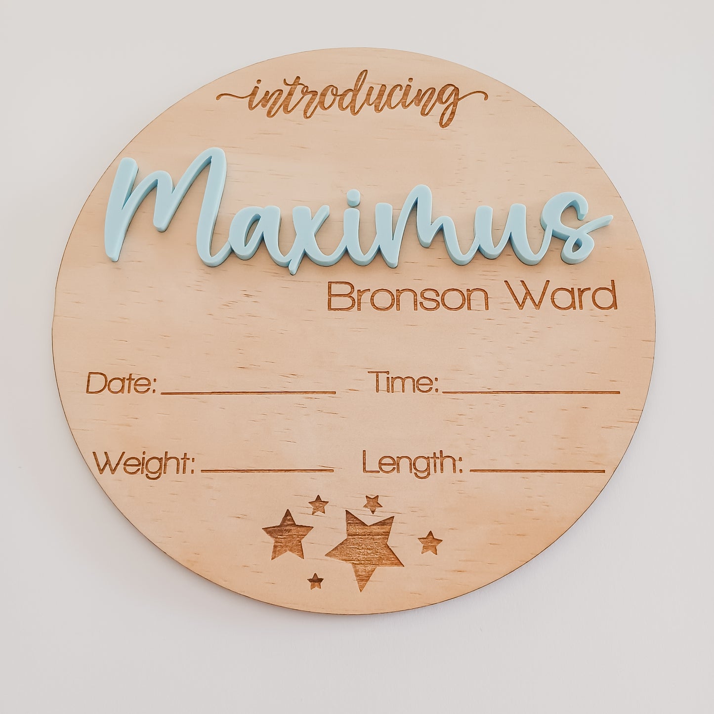 Personalised Introducing Baby Birth Announcement Plaque