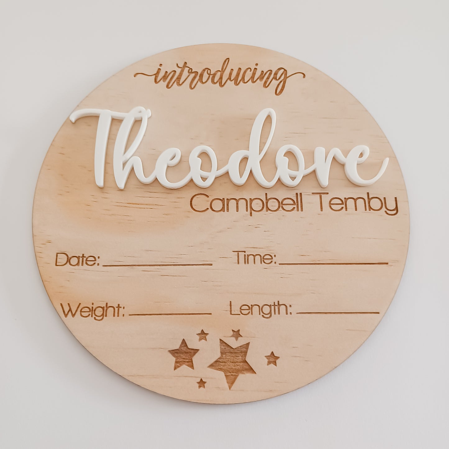 Personalised Introducing Baby Birth Announcement Plaque