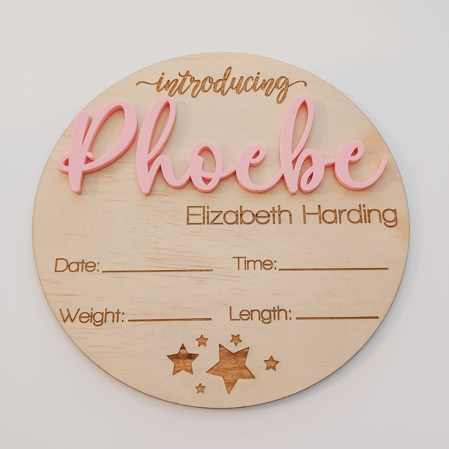 Personalised Introducing Baby Birth Announcement Plaque