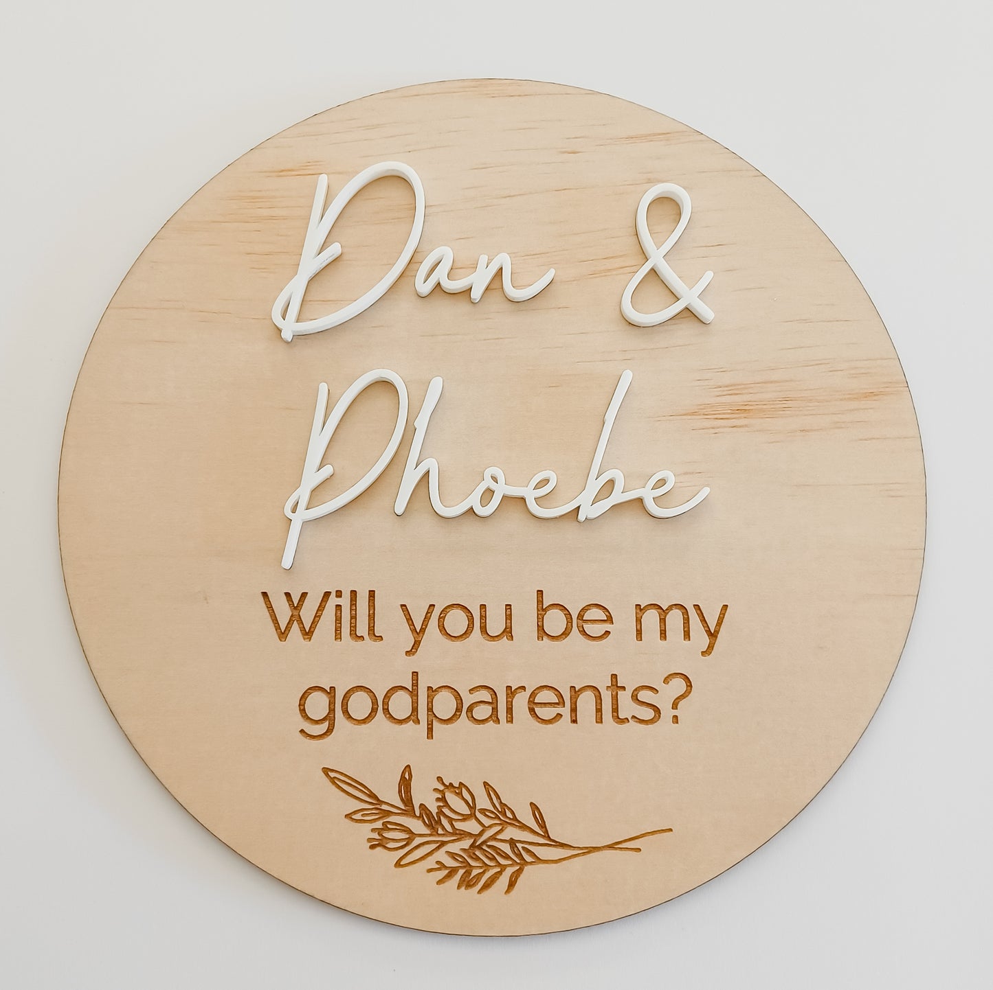 Personalised Will you be my Godparent Proposal Plaque