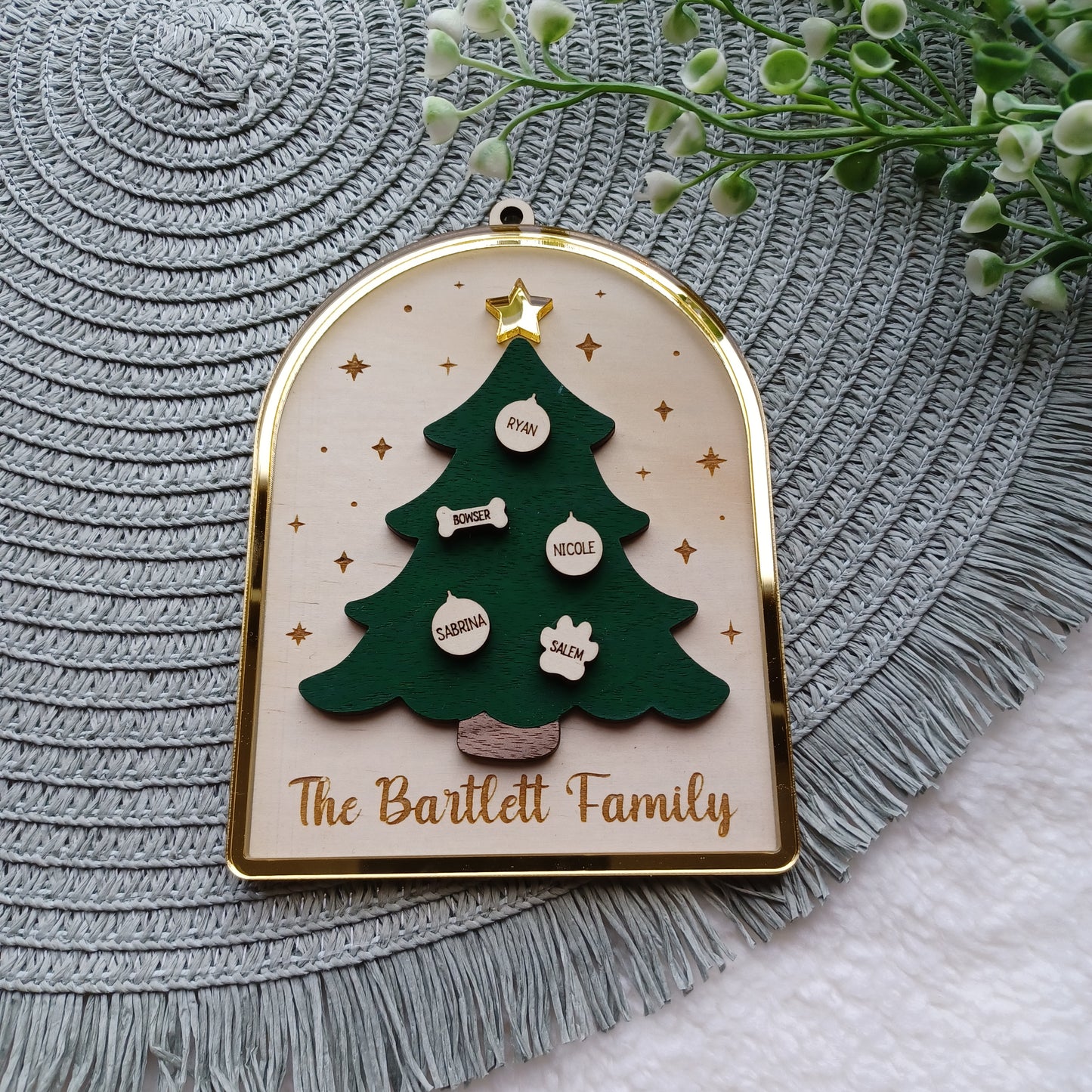 Arch Christmas Tree Family Ornament