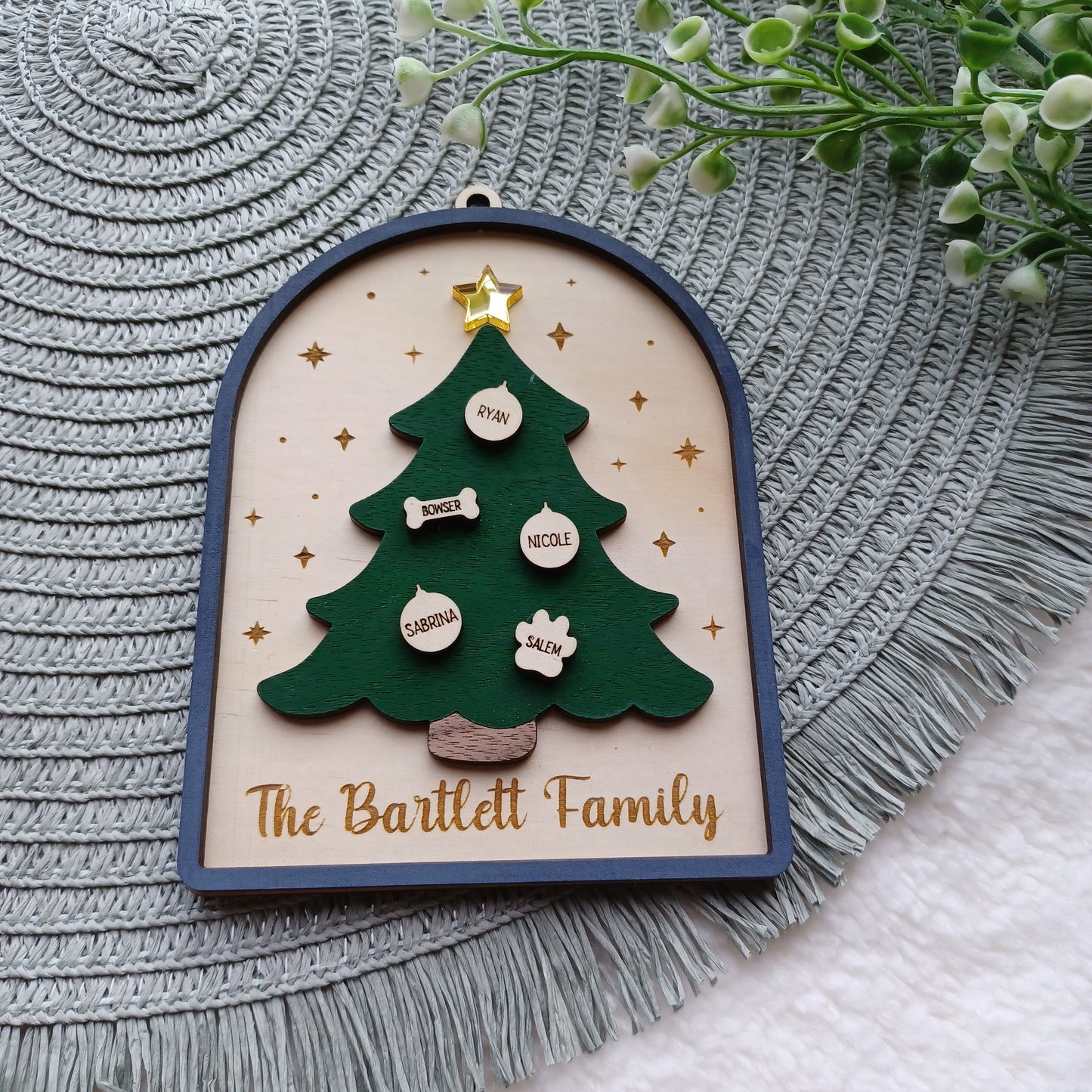 Arch Christmas Tree Family Ornament