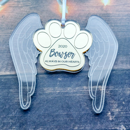 Personalised Pet Paw Print Memorial Ornament