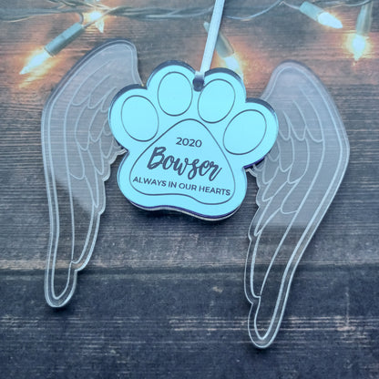 Personalised Pet Paw Print Memorial Ornament