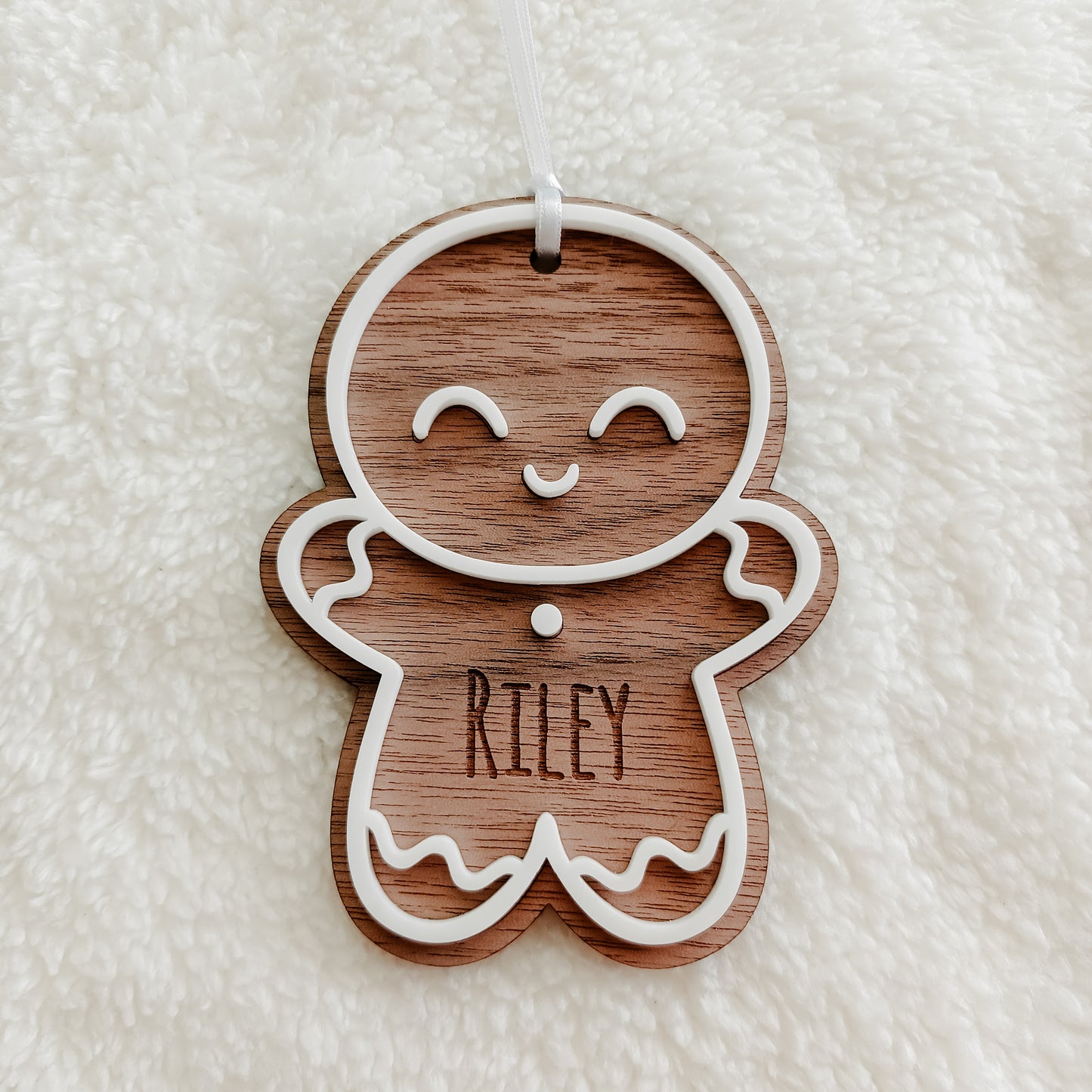 Personalised Gingerbread People Christmas Ornament