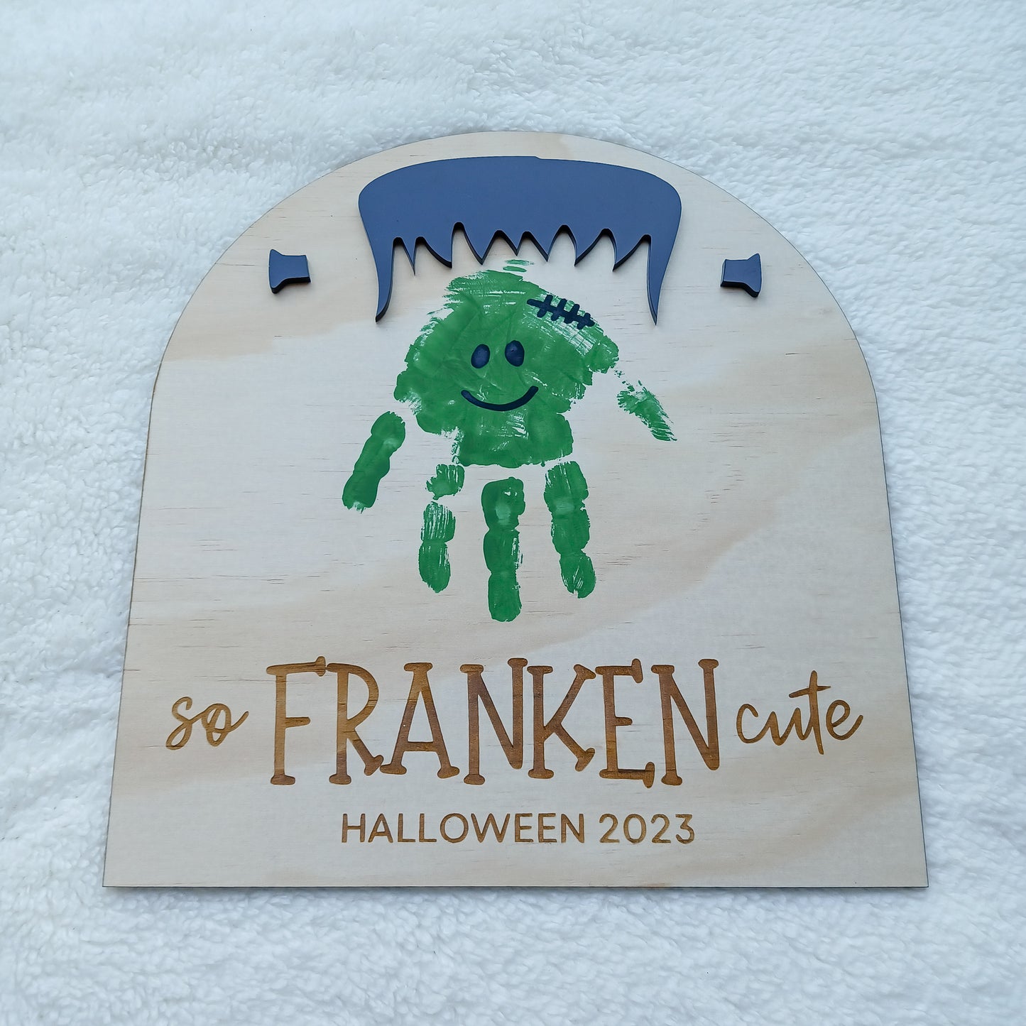 Halloween Frankenstein's Monster and Ghost Hand/Foot Print Plaques