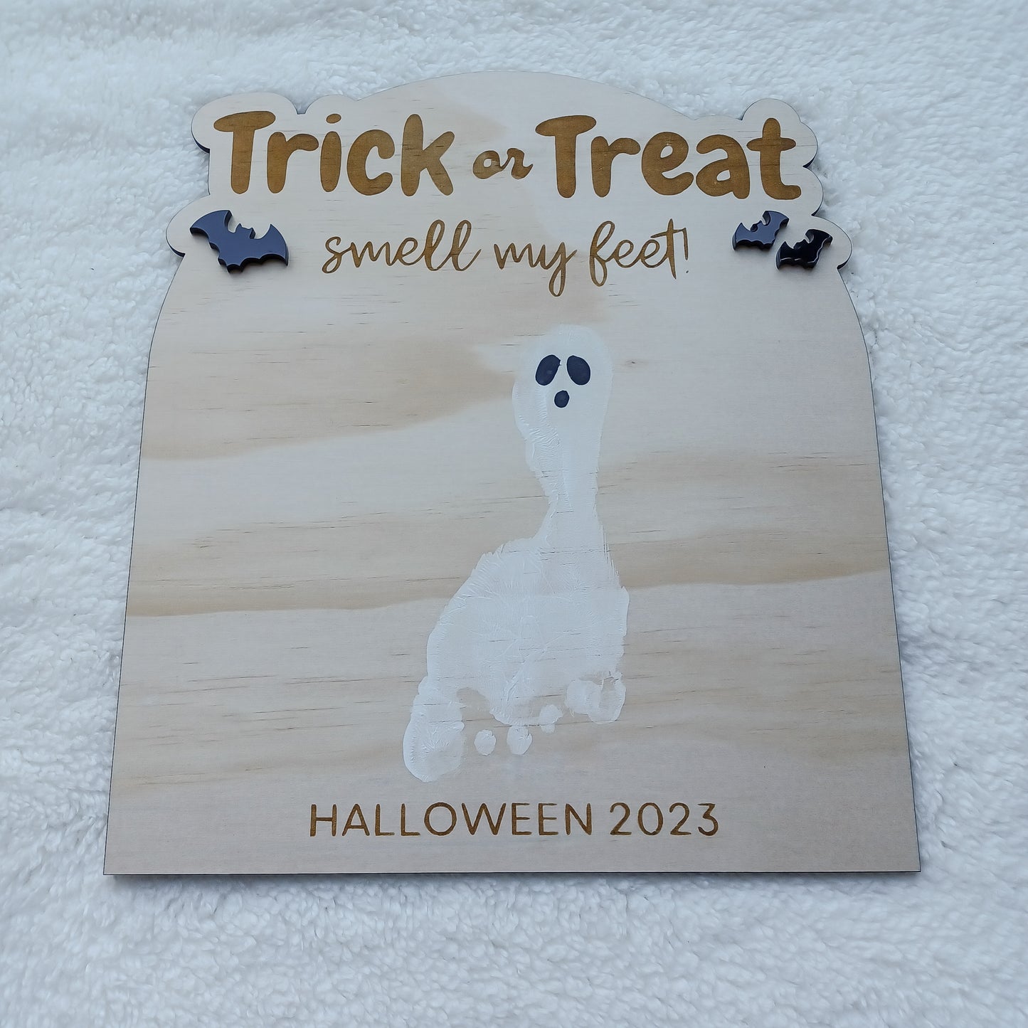 Halloween Frankenstein's Monster and Ghost Hand/Foot Print Plaques