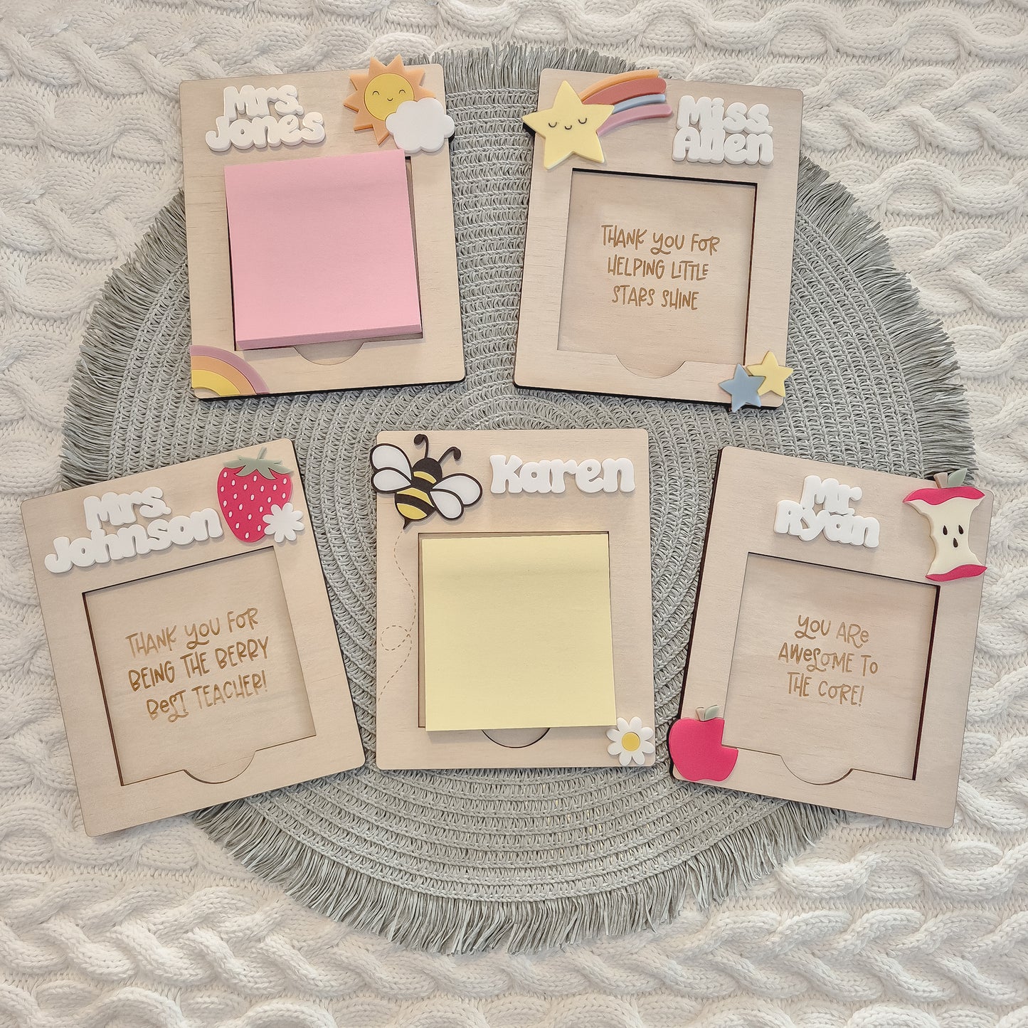 Personalised Teacher Sticky Note Holder