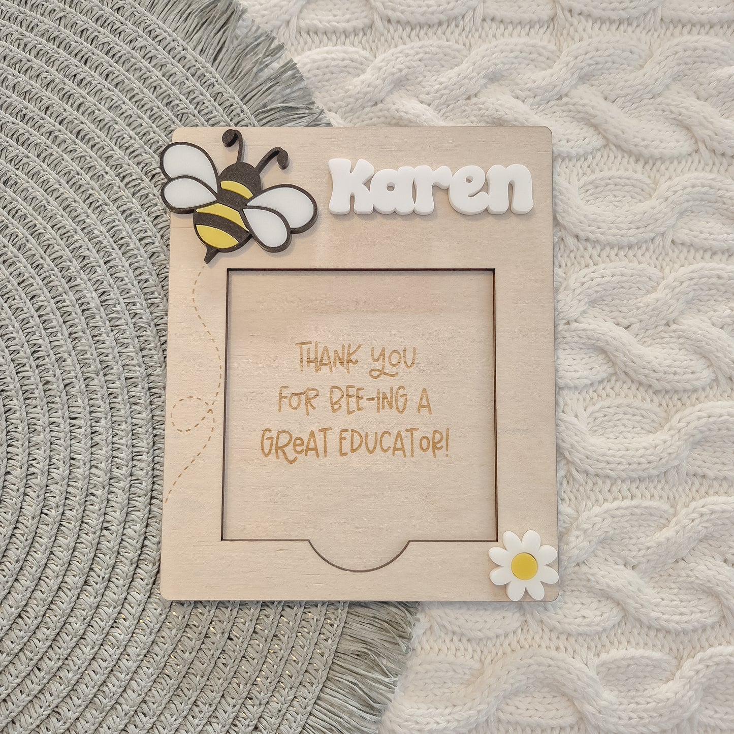 Personalised Teacher Sticky Note Holder