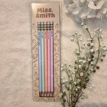 Personalised Teacher Pencil Set