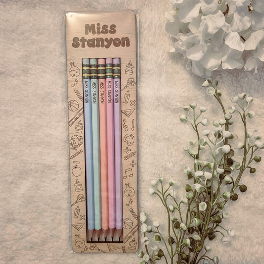 Personalised Teacher Pencil Set