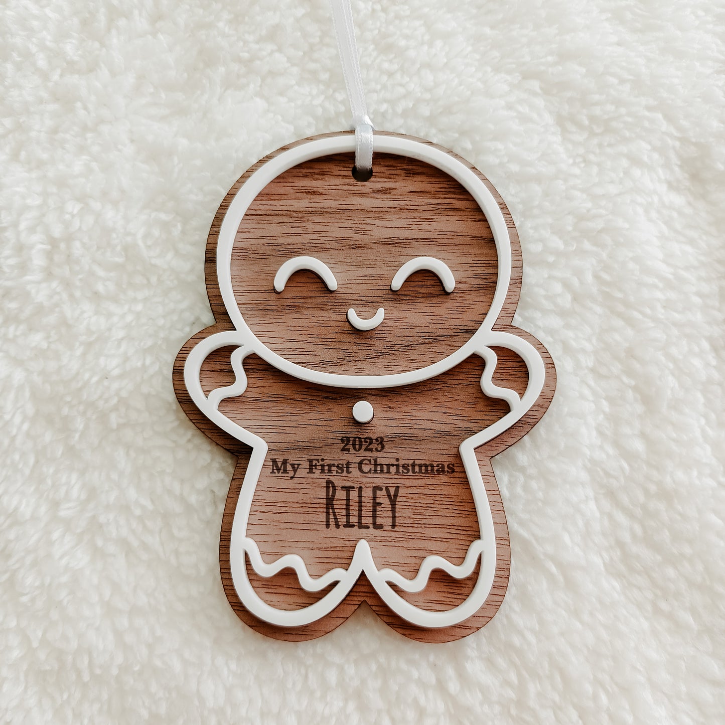 Personalised Gingerbread People Baby's First Christmas Ornament