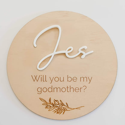 Personalised Will you be my Godparent Proposal Plaque