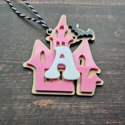 Halloween Haunted House Initial Tag