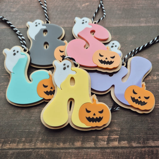 Retro Halloween Letter Tags
