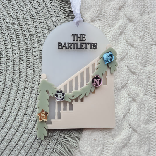 Staircase Garland Christmas Family Ornament