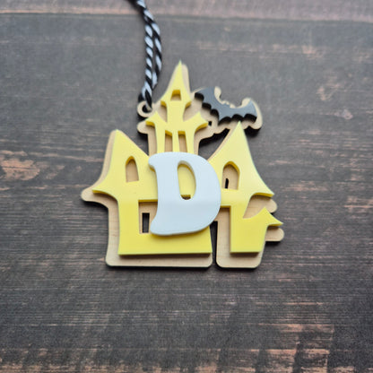 Halloween Haunted House Initial Tag