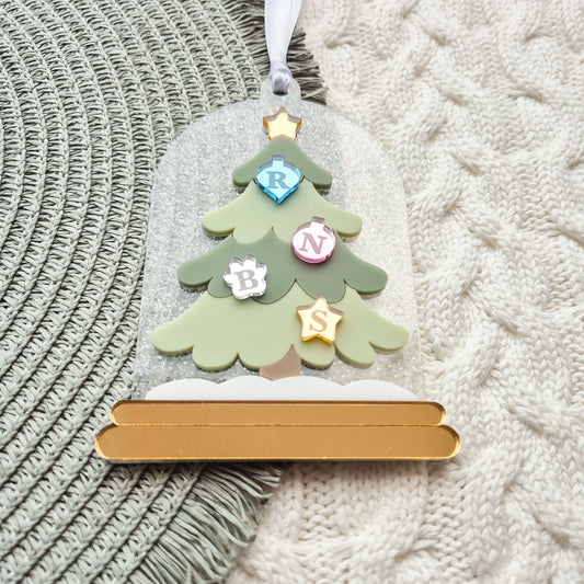Snow Globe Christmas Tree Family Ornament